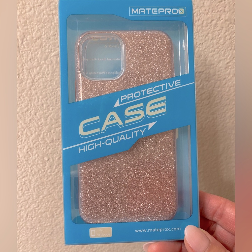 Mateprox iPhone 11 Pro Shiny Pink Glitter Case